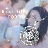 925 Sterling Silver  Celtic Knot Heart-Shpaed Pendant Necklace, Gift for Women Mom