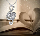 S925 Sterling Silver Dance with Me Music Note Necklace for Women