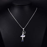 Silver Dancing Ballerina Necklace Recital Dancer Gift Ballet Pendant Necklace for Girls Women