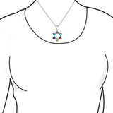 Multi Color Cubic Zirconia CZ Hanukkah Star Of David Magen Jewish Pendant Necklace For Women Teen 925 Sterling Silver