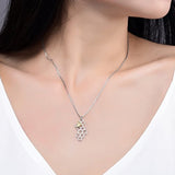 925 Sterling Silver Honeycomb and Golden Honey Bee Pendant Necklace