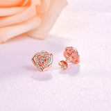 Rose Flower Stud Earring For Women 925 Sterling Silver Hypoallergenic Earrings