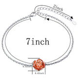 S925 Sterling Silver Rose Flower Bracelet Jewelry For Women