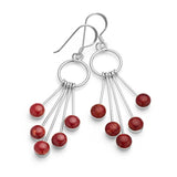 925 Sterling Silver Inlay Dangling Snow Balls Elegant Long Dangle Hook Earrings for Women