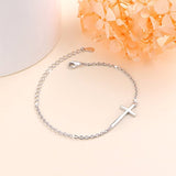 Cross Anklet For Women S925 Sterling Silver Adjustable