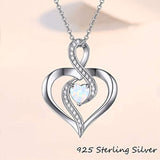 925 Sterling Silver Opal Heart Jewelry Infinity Love Pendant for Mother's Day Gifts for Women Created Opal Necklace