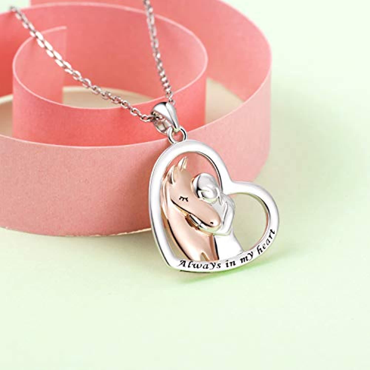 Horse Jewelry 925 Sterling Silver Lovely Animal Pendant Necklace Alway