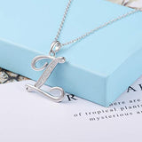 S925 Sterling Silver 26 Initial Letter Pendant Alphabet With CZ Necklace