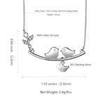 Family Animal Pendant Women 925 Sterling Silver Mom and Baby Necklace Birds Crystal Cubic Zirconia Jewelry