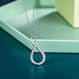 925 Sterling Silver Infinity Necklace Heart Love Pendant White Gold Plated  Necklace Gift