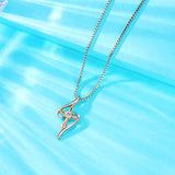 Sterling Silver Cross CZ Tiny S Necklaces for Women Rose Gold Plated Necklace