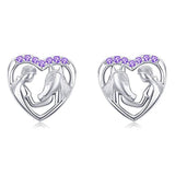  Silver Lucky Horse Stud Earrings