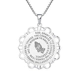 925 Sterling Silver Pendant Religious Round Bible Verse Prayer Jewelry