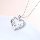 Mama Bear Necklace Sterling Silver Bears In Heart Pendant