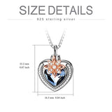 Cremation Jewelry 925 Sterling Silver Heart Flower  Urn Necklace for Ashes, Cremation Keepsake Necklace with Crystal, Women Memorial Jewelry