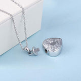 925 Sterling Silver Heart Cremation Jewelry Keepsake Angel Urn Necklace for Ashes : Forever in My Heart