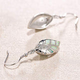 925 Sterling Silver Leaf Dangle Drop Earrings Created Opal Drop  Earrings with  Cubic Zirconia  Fine Jewelry for Women Girls