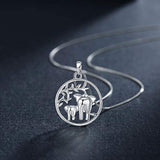 925 Sterling Silver Tree Of Life Elephant Pendant Necklace Mother Daughter Necklaces Jewelry Gift for Women Mom