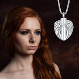 Sterling Silver Angel Wings Urn Necklaces for Ashes Eternity Keepsake Cremation urn Jewelry for Women