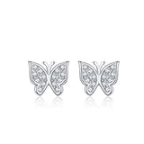 Silver Butterfly Stud  Earrings 