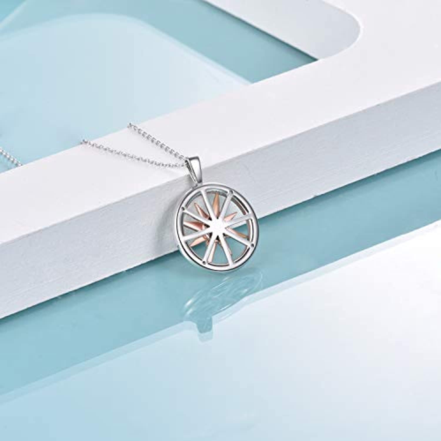 Graduation Gift for Her, Sterling Silver Compass Necklace - MarciaHDesigns
