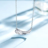 Angel Wings Necklace Sterling Silver Guardian Angel Wing Drop Pendant Necklace