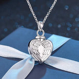 925 Sterling Silver Heart Cremation Jewelry Keepsake Angel Urn Necklace for Ashes : Forever in My Heart