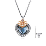  Silver Heart Flower  Urn Necklace 