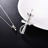 Cross Urn Pendant Necklace for Ashes 925 Sterling Silver Cremation Memorial Gifts for women men