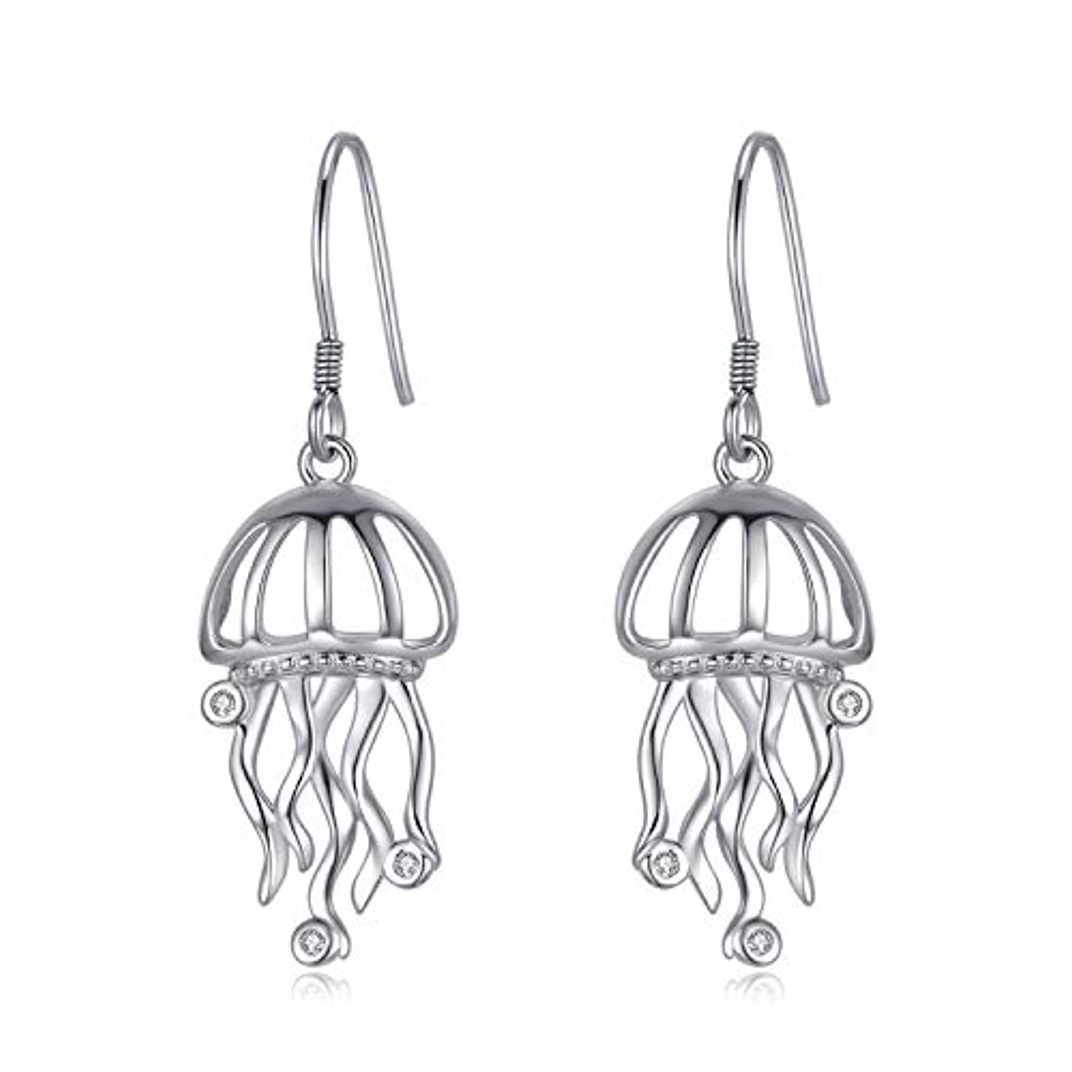 Nautical jellyfish earrings, beaded jellyfish jewelry