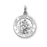 Religious Medal Medallion Parton Of Safe Travel Saint Christopher Pendant Necklace For Women For Men 925 Sterling Silver