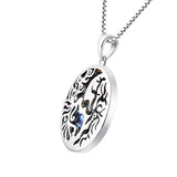 925 Sterling Silver Yin Yang Necklace Abalone Tree of Life Necklaces Pendant