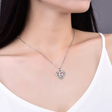 Sterling Silver Cross in Heart Faith Hope Love Pendant Necklace