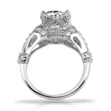 3CT Antique Style Round Brilliant Solitaire 925 Sterling Silver Micropave Filigree AAA CZ Engagement Ring For Women