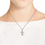 Modern Infinity Loop Cross 925 Sterling Silver Pendant Necklace