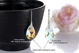 Aurora Borealis Crystal Earrings For Women, Ladies Friends White Gold Plated Hypoallergenic Dangle Earring Jewelry