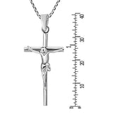 Faithful Devotion Crucifix Cross 925 Sterling Silver Pendant Necklace