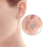 925 Sterling Silver Heart Stud Earrings Hypoallergenic Stud Earrings for Women