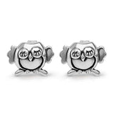 Cute Tiny Little Sleeping Owl Post Stud Earrings