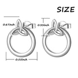 925 Sterling Silver Celtic Knot Circle Earrings Back Ear Cuffs Chic Stud Earring