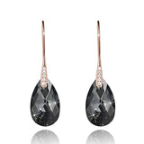 Black Crystal Earrings For Women, Ladies Friends Sterling Silver Hypoallergenic Drop Earring Jewelry