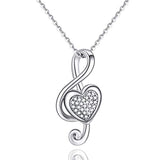 S925 Sterling Silver Dance with Me Music Note Necklace for Women