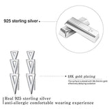 925 Sterling Silver Overlapping Triangles Stud Earrings Geometry Hypoallergenic Earrings Jewelry for Women and Girls