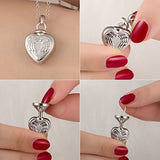 925 Sterling Silver Heart Cremation Jewelry Keepsake Angel Urn Necklace for Ashes : Forever in My Heart