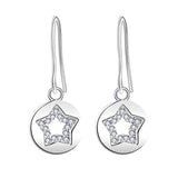 925 Sterling Silver Cubic Zirconia Star Dangle Earrings