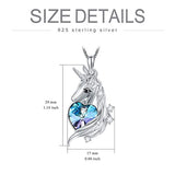 Unicorn Necklace 925 Sterling Silver Cute Animal Pendant Necklace with Purple Heart Crystal,Jewelry for women Teen Girls Girlfriend Birthday Gifts