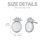 Sterling Silver  Pineapple Opal Stud Earrings for Women