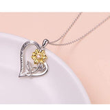 S925 Sterling Silver Gold Plated You Are My Sunshine Sunflower Pendant Necklace