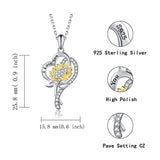 Sunflower Necklace S925 Sterling Silver Jewelry Heart Pendant For Women Girls You Are My Sunshine I Love You