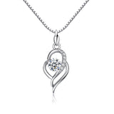 925 Silver Item Korean Version Of The Simple Temperament Female Models Short Clavicle Chain Diamond Heart Pendant